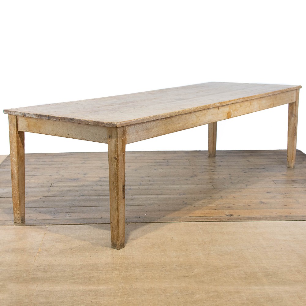 Very Large Victorian Antique Pine Kitchen Table