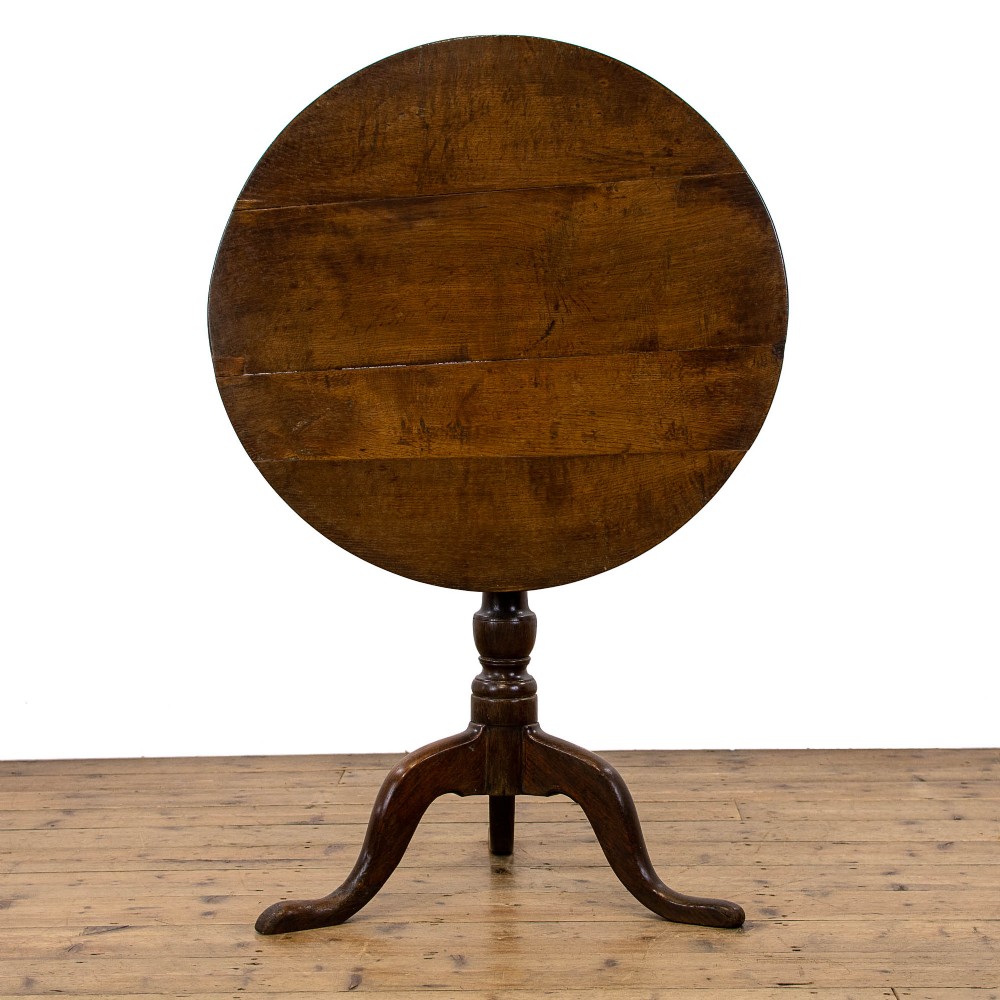19th Century Antique Oak Tilt Top Table