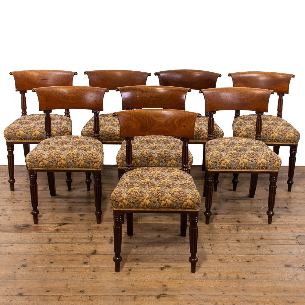 Set of Eight Regency Mahogany Dining Chairs