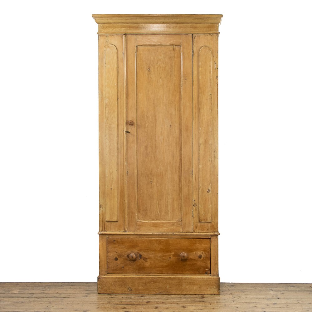 Victorian Stripped Pine Single Wardrobe