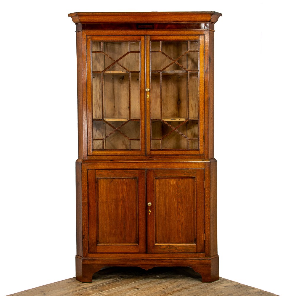Antique Oak Corner Cupboard
