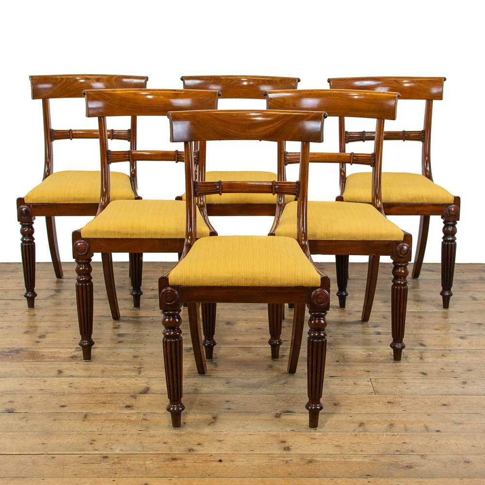 Set of Six Antique Mahogany Dining Chairs