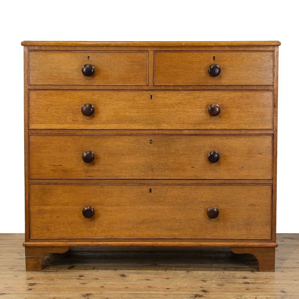 19th Century Antique Pale Oak Chest of Drawers
