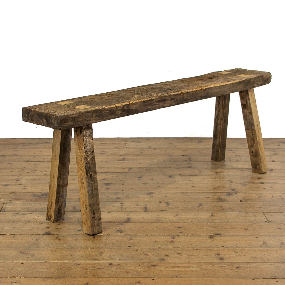 Antique Oak Pig Bench