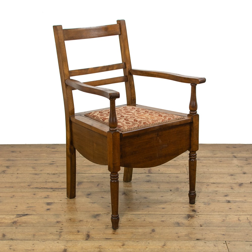 Edwardian Antique Mahogany Commode Armchair