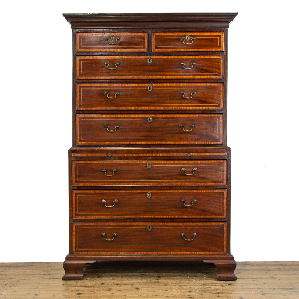 Antique Satinwood and Mahogany Chest on Chest