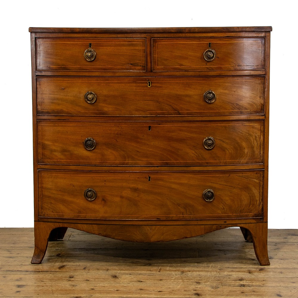 Antique Mahogany Bow Front Chest of Drawers