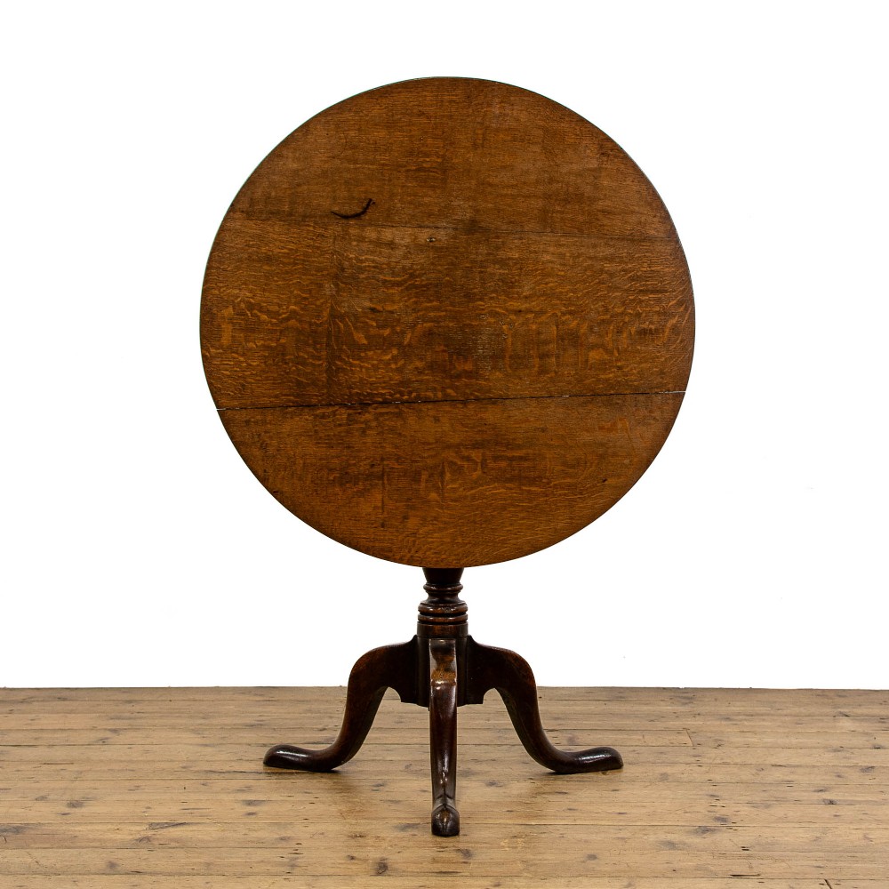 Antique Oak Tilt Top Tripod Table