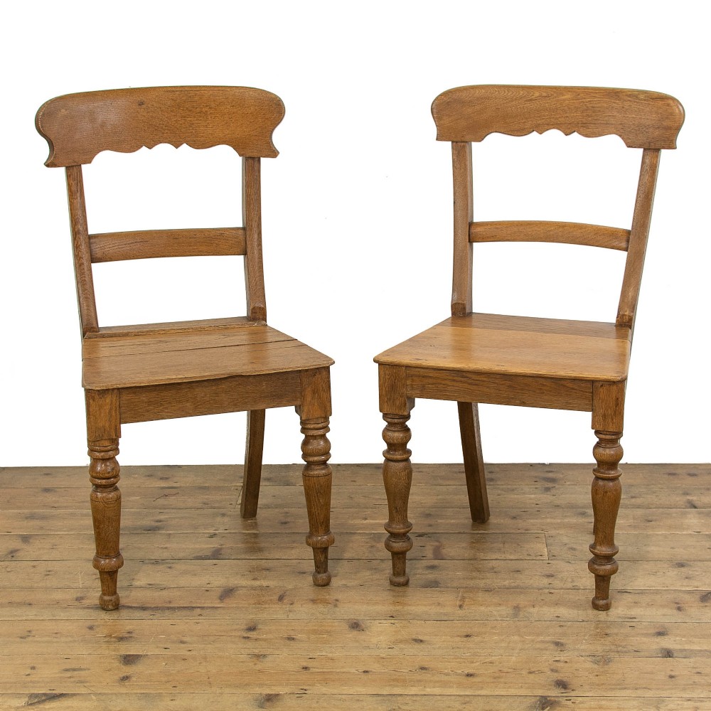 Harlequin Set of Five Antique Oak Farmhouse Chairs