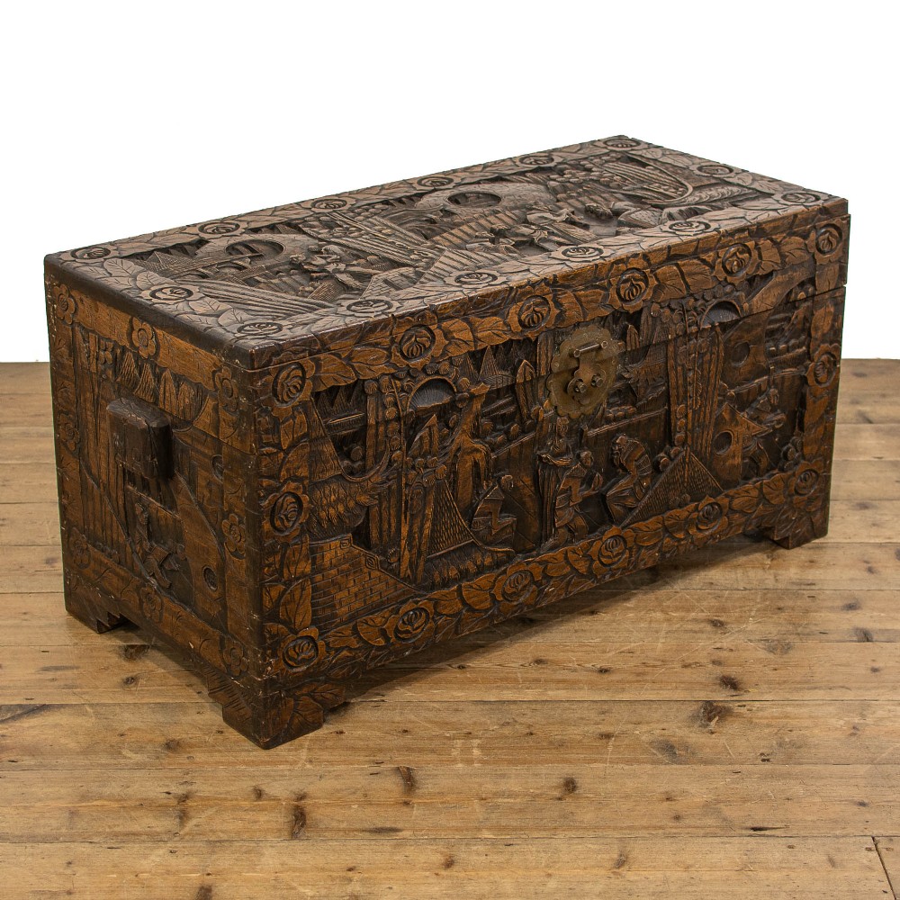 Carved Camphor Wood Trunk