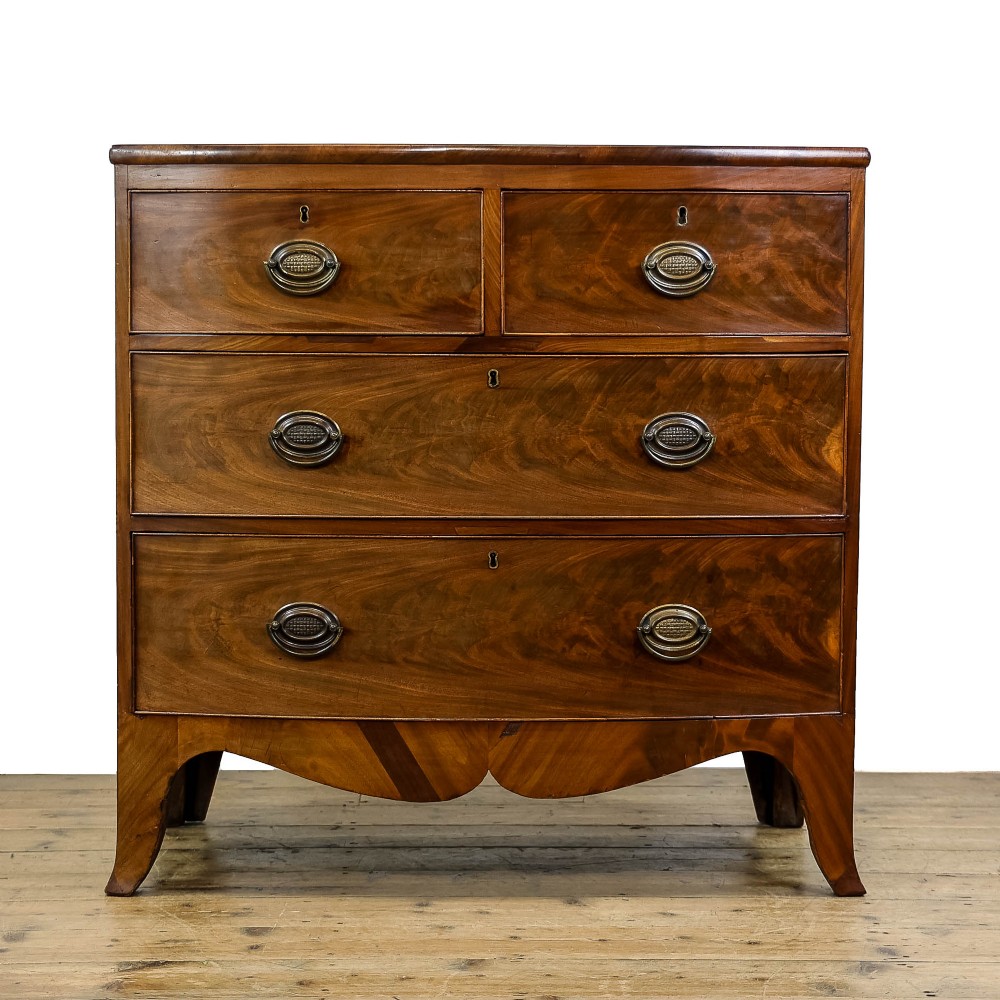 Antique 19th Century Mahogany Bow Front Chest of Drawers