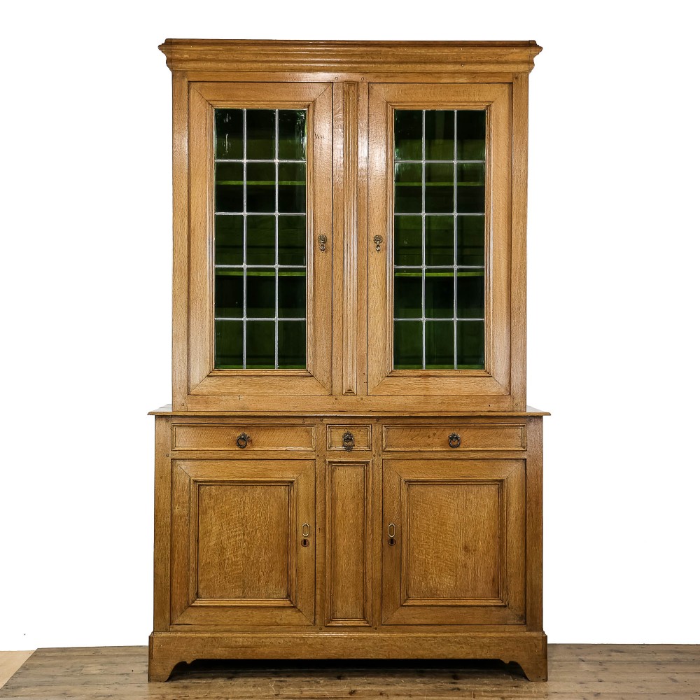 Large Oak Glazed Cupboard