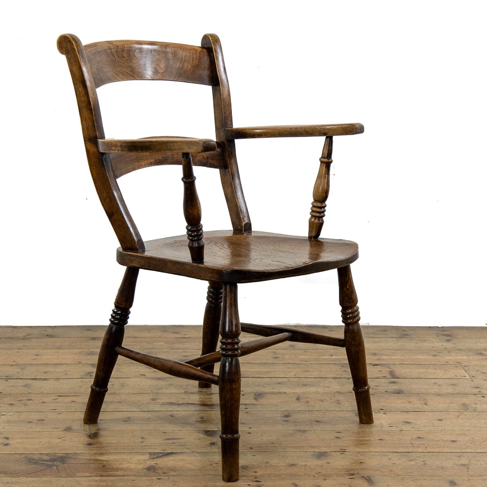 Antique Elm and Beech Windsor Armchair 