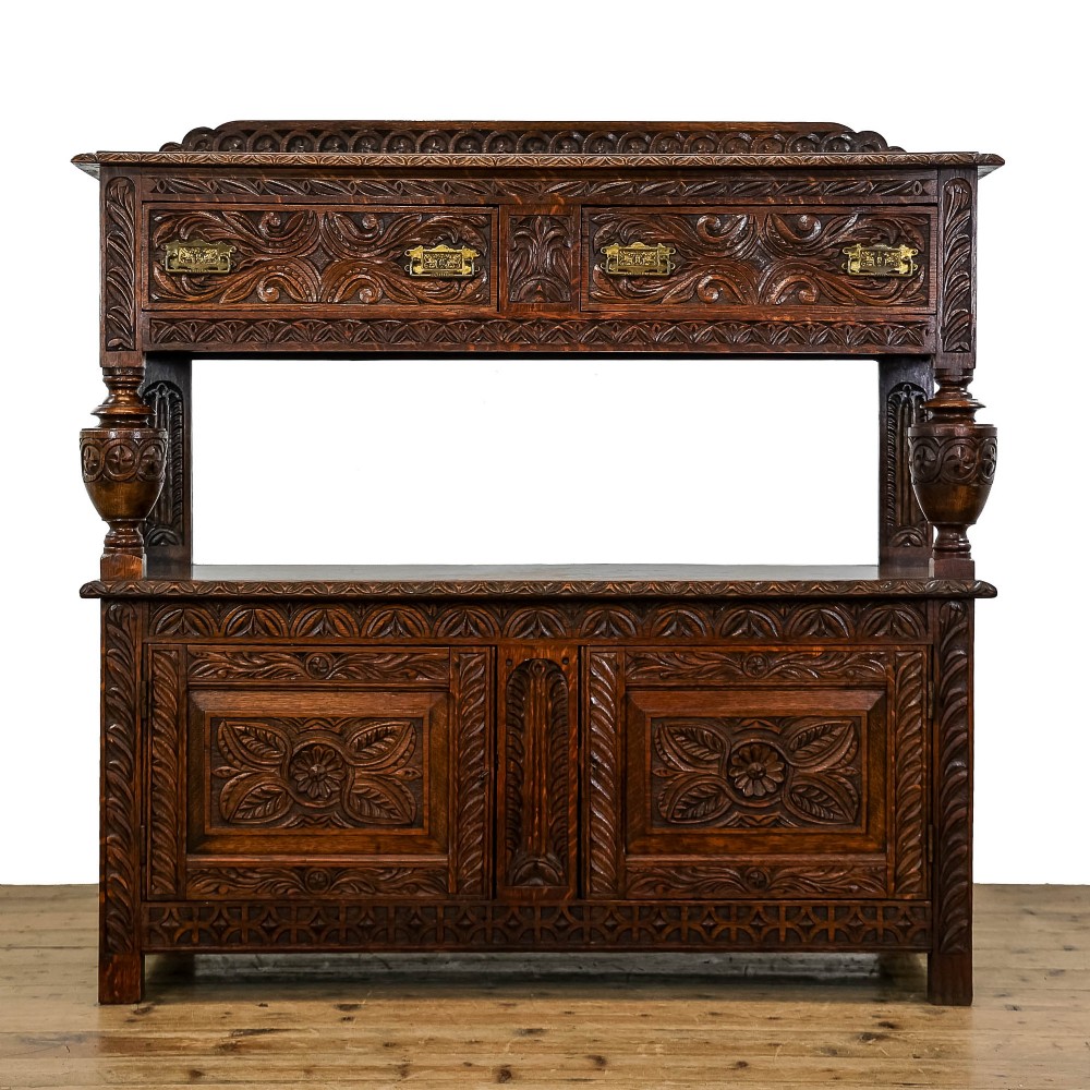 Antique Carved Oak Buffet Sideboard