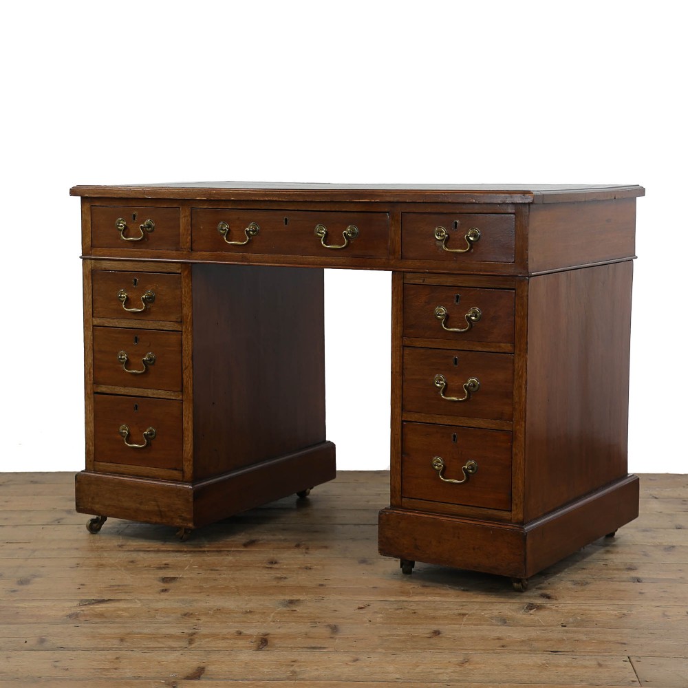 Antique Oak Pedestal Desk