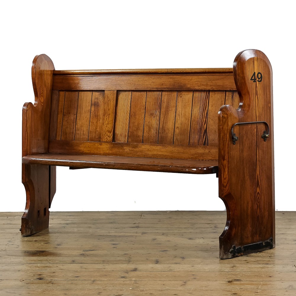 Antique Pitch Pine Church Pew