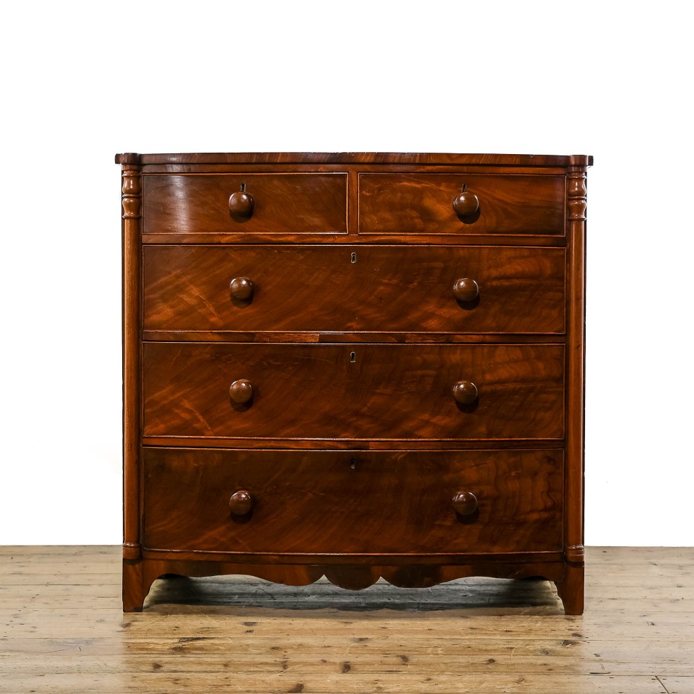 Antique Victorian Mahogany Bow Front Chest of Drawers