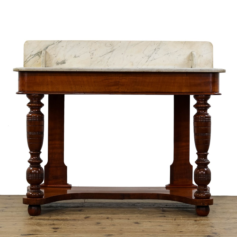 Antique Victorian Mahogany Washstand with Marble Top