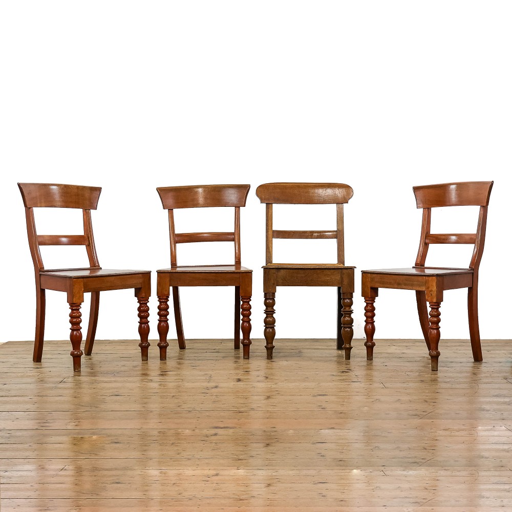 Harlequin Set of four Antique Welsh Farmhouse Chairs 