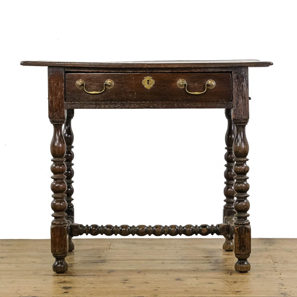 Antique Oak Bobbin Side Table