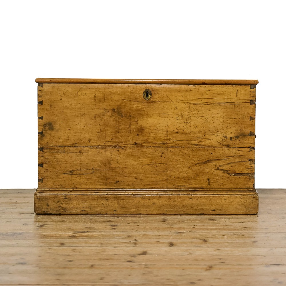 Antique Victorian Pine Trunk