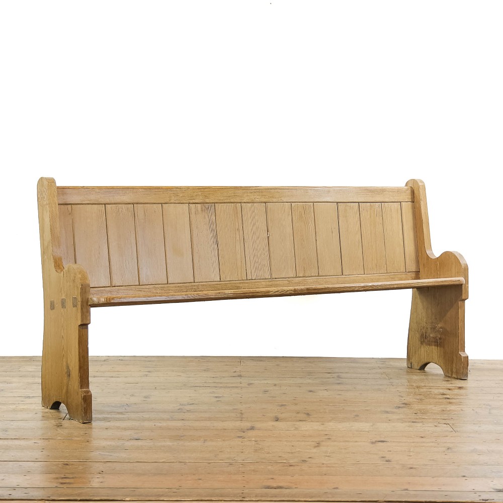 Antique Pitch Pine Church Pew