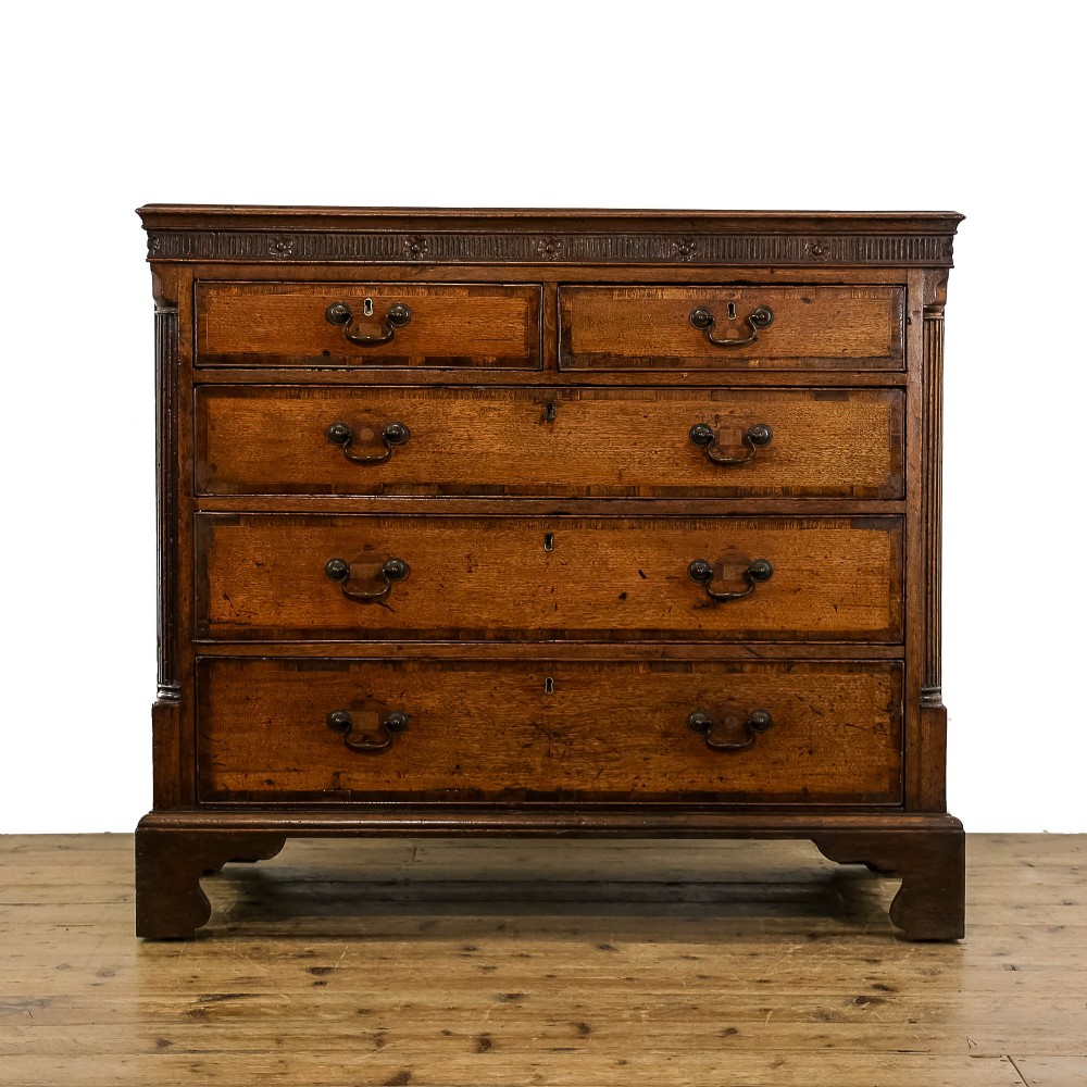  Antique Georgian Oak Chest of Drawers 