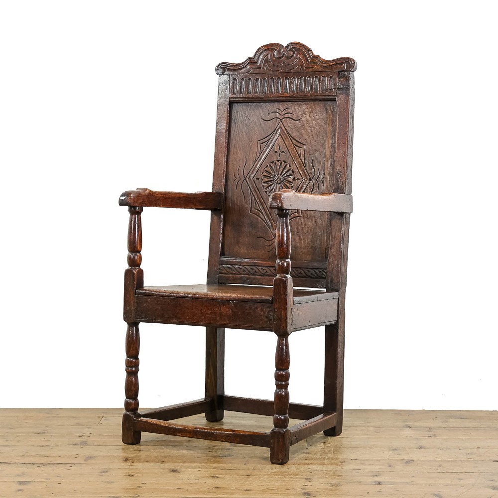 Antique Oak Wainscot Armchair