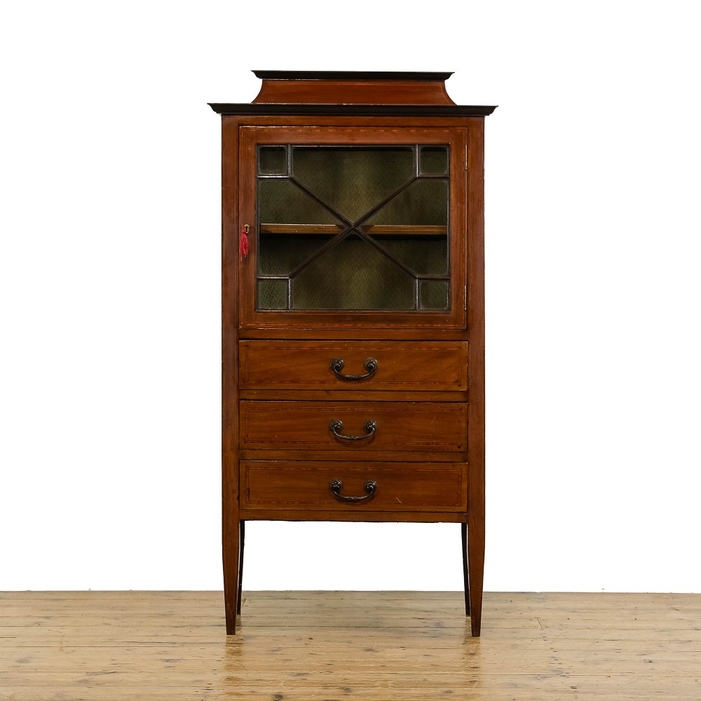 Antique Edwardian Mahogany Music Cabinet 