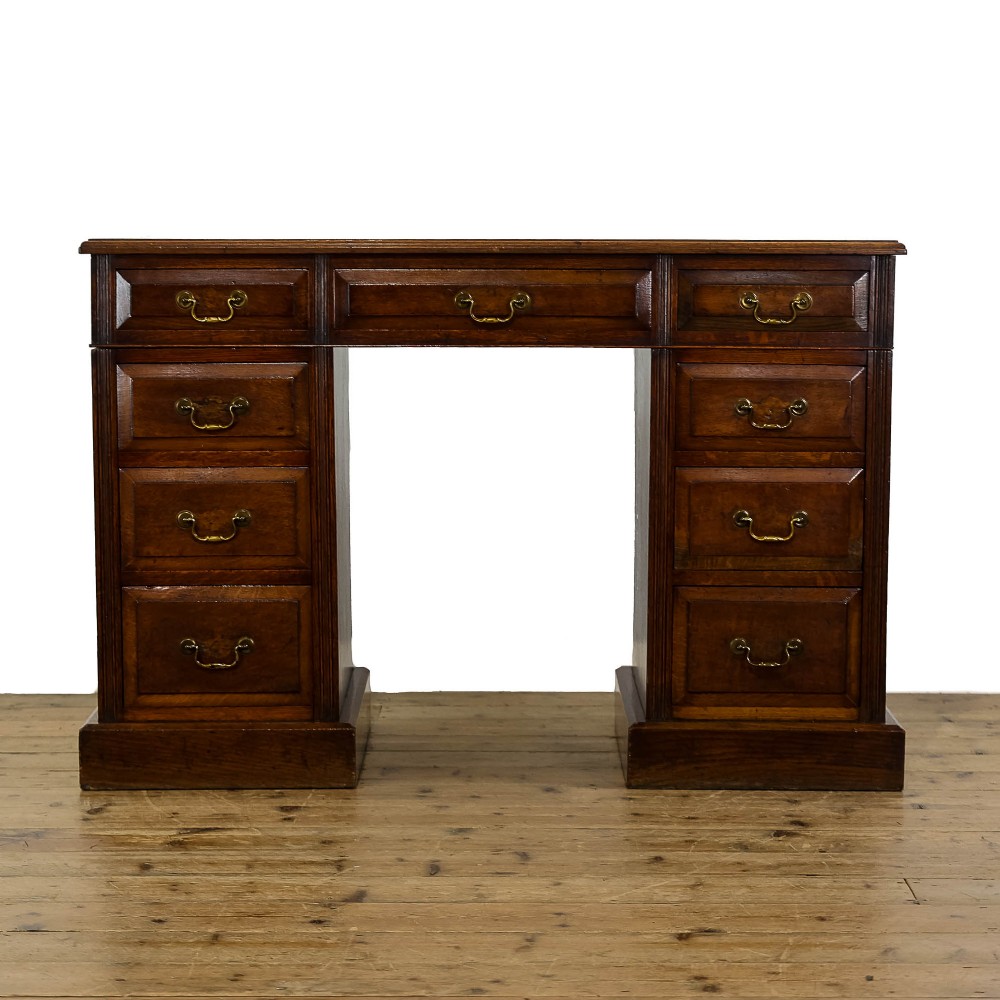 Antique Victorian Oak Twin Pedestal Desk 