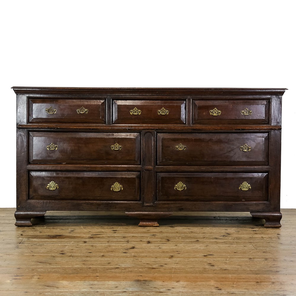 Large Antique Oak Dresser Base 