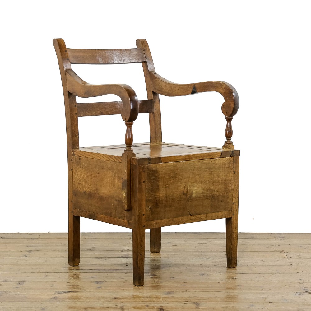 Antique 19th century Oak Commode Armchair