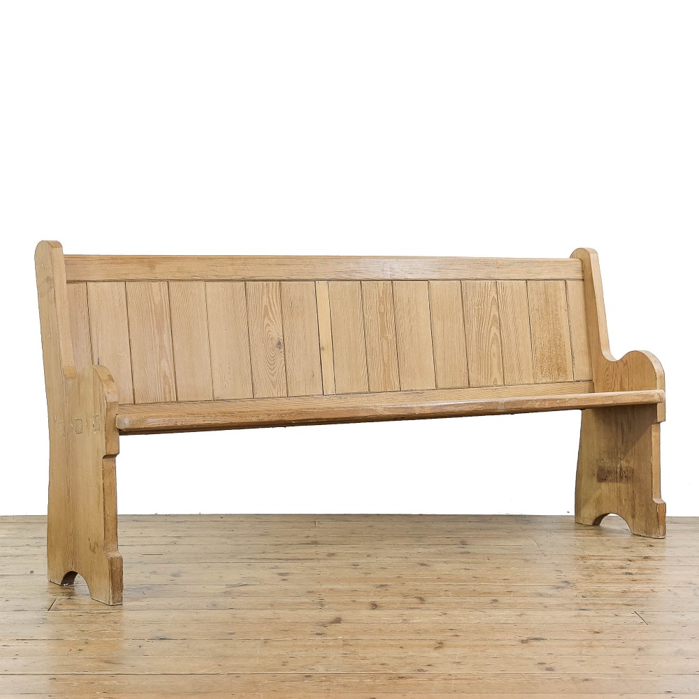 Antique Pitch Pine Church Pew
