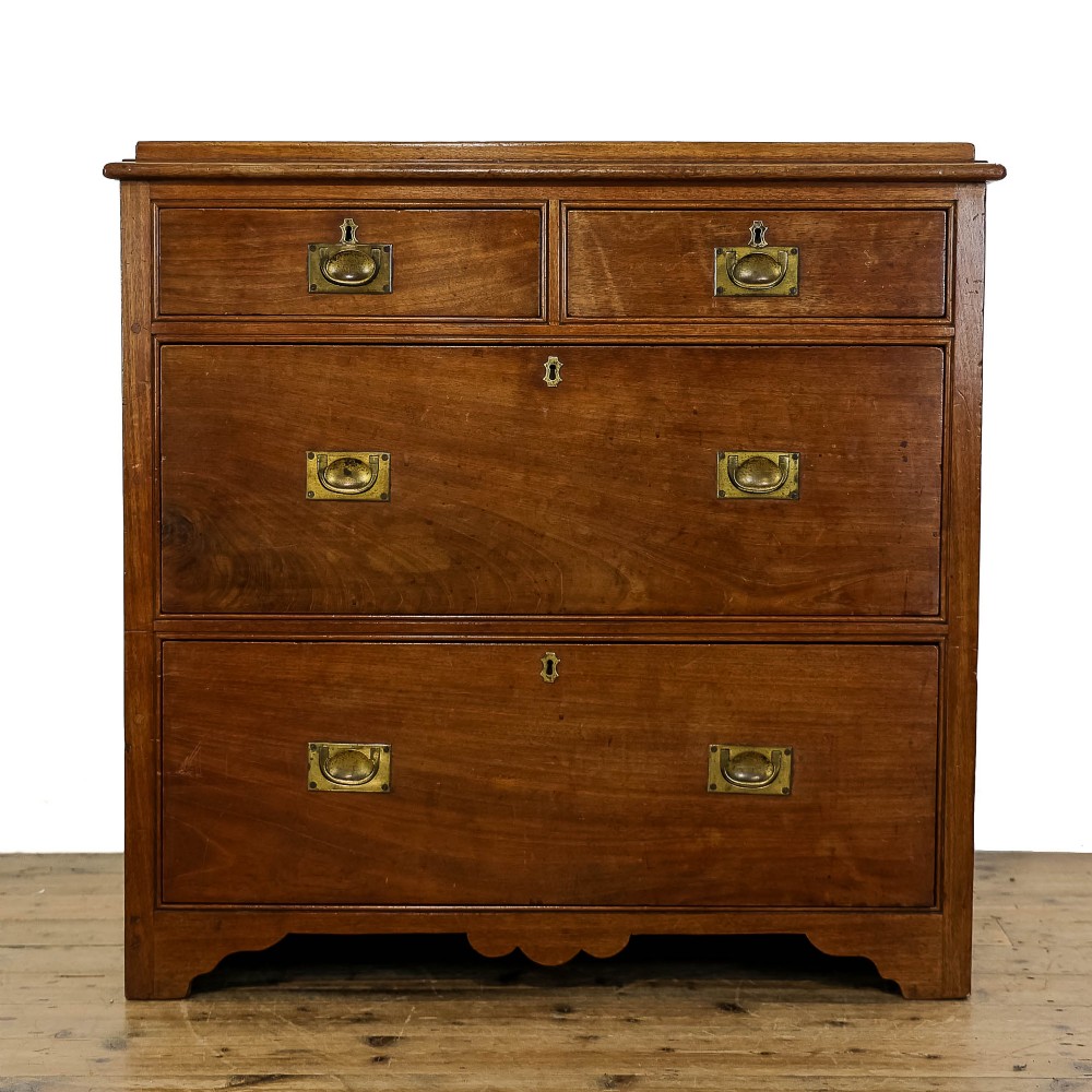 Antique 19th Century Mahogany Campaign Chest of Drawers 