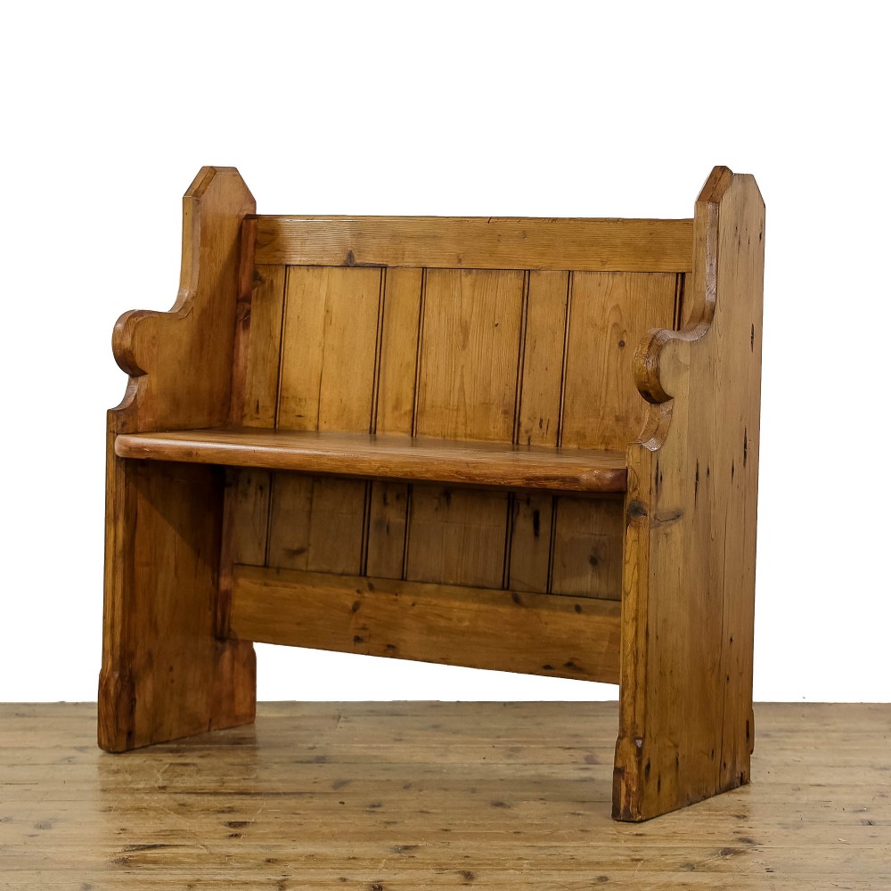 Small Antique Pine Church Pew
