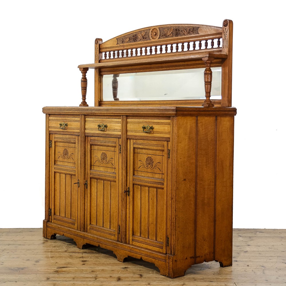Antique Victorian Oak Chiffonier Cabinet Sideboard 
