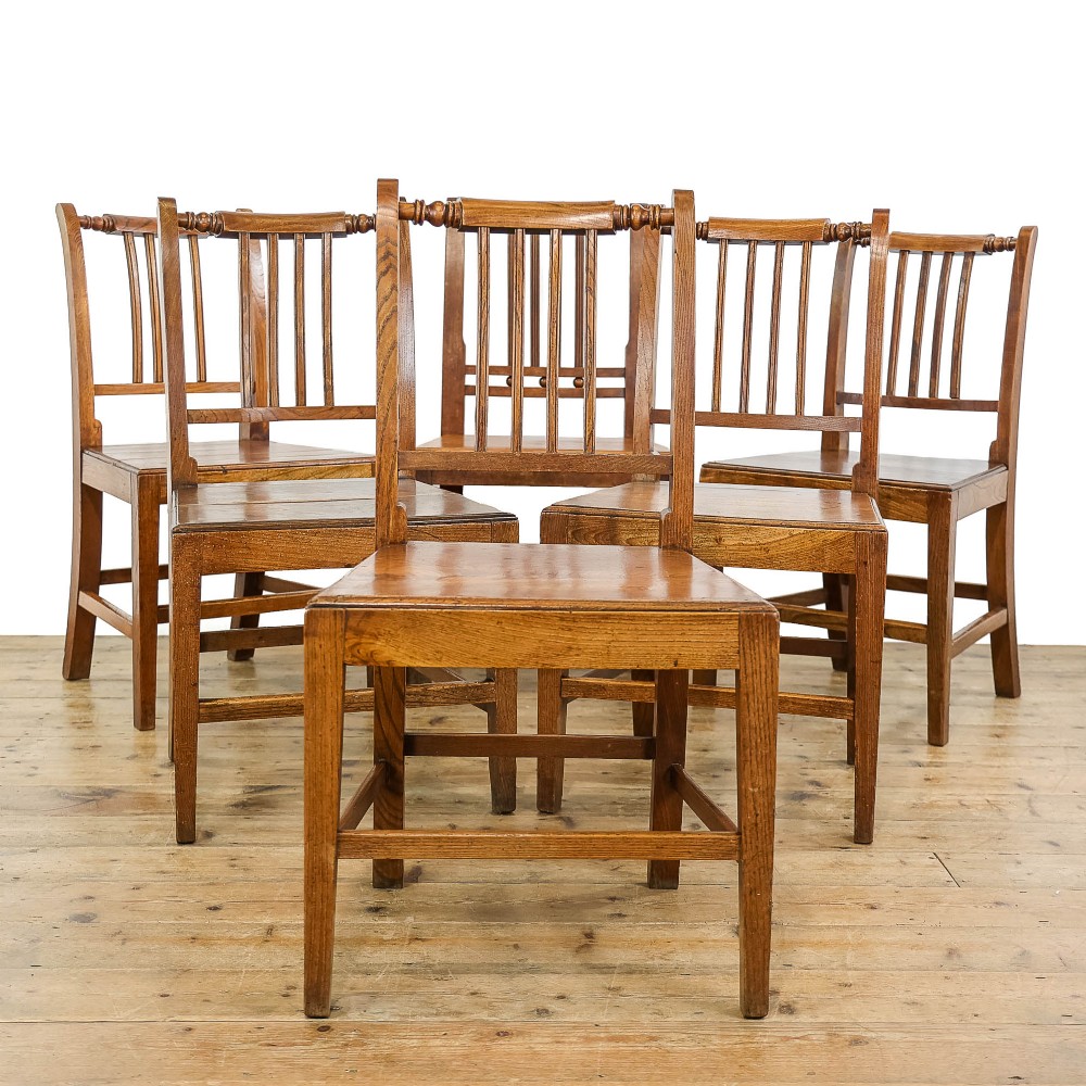 Set of Six 19th Century Provincial Elm Chairs
