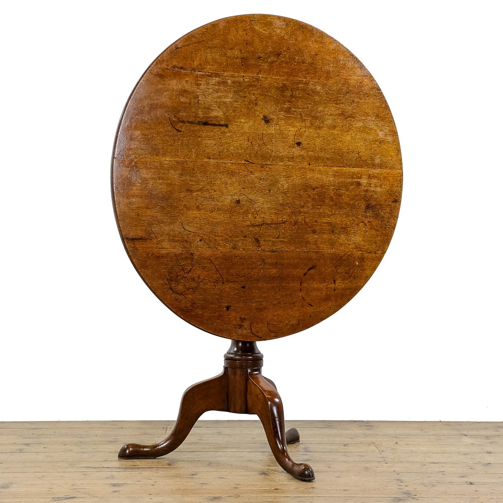 Antique 19th Century Provincial Oak Tilt Top Table