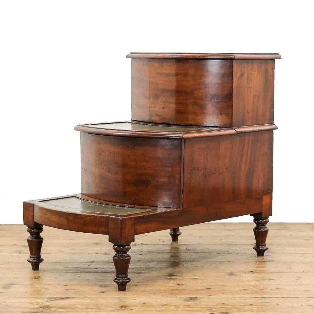 Antique Mahogany Library Steps