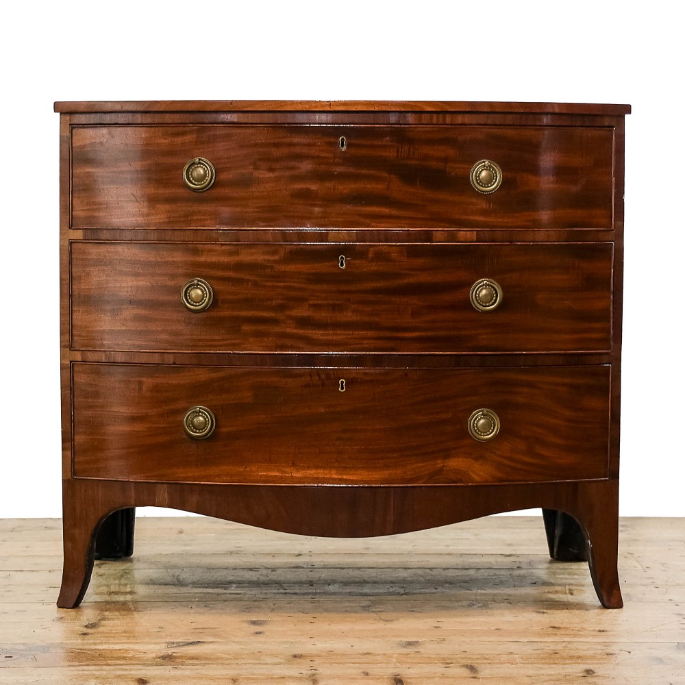 Antique Georgian Mahogany Bow Front Chest of Drawers