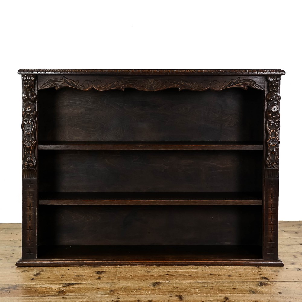 Antique Carved Oak Bookcase