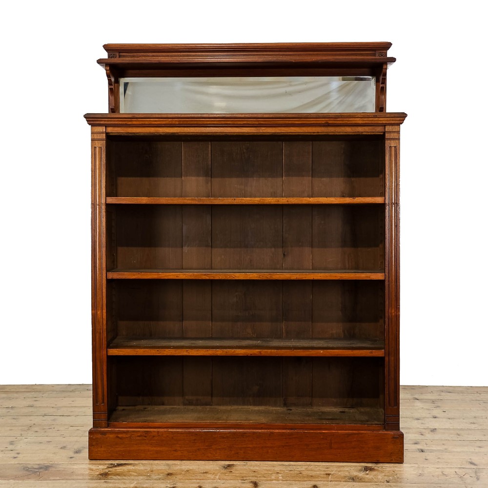 Antique Late Victorian Walnut Bookcase