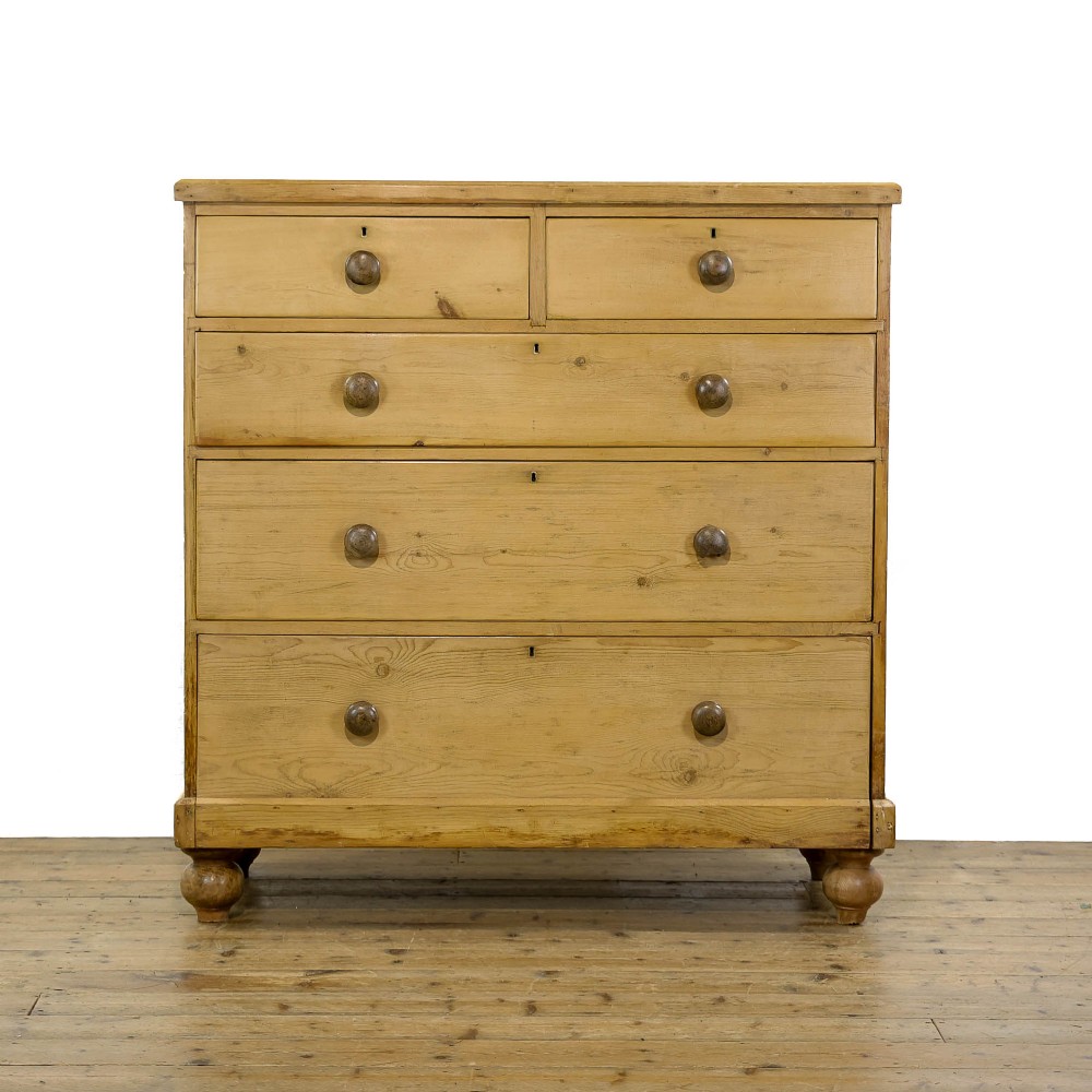 Large Antique Victorian Pine Chest of Drawers