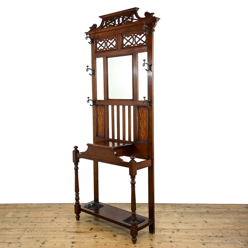 Antique Edwardian Mahogany Hall Stand