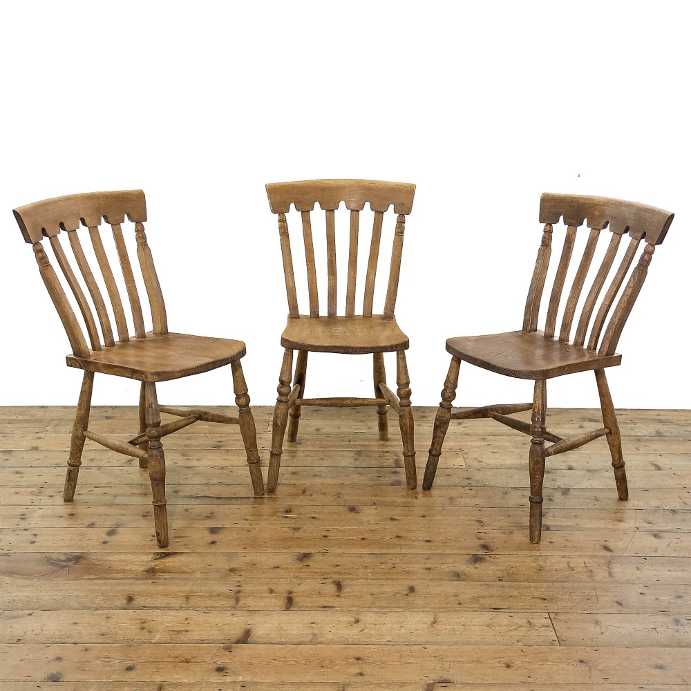 Set of Three Antique Kitchen Chairs 