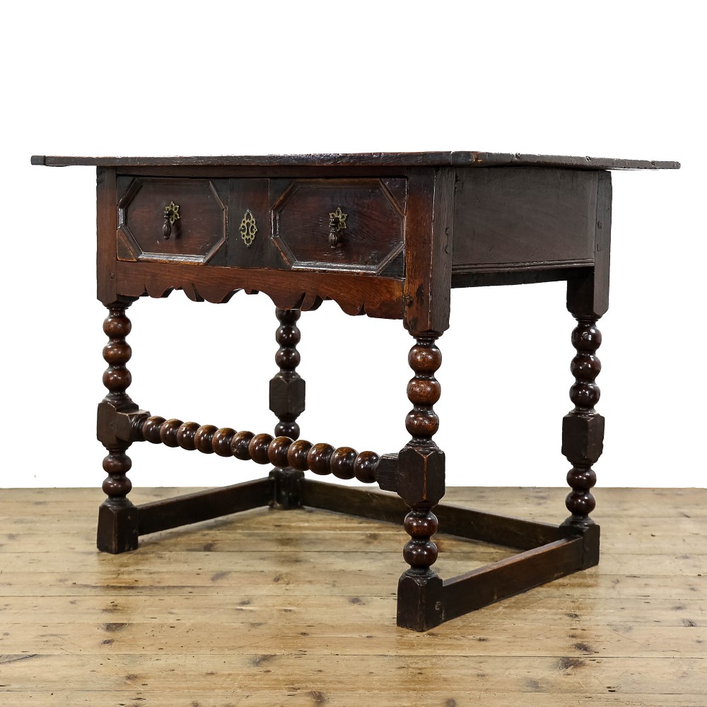 Antique Jacobean Style Oak Side Table 
