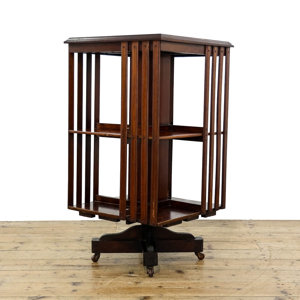 Antique Edwardian Mahogany Revolving Bookcase
