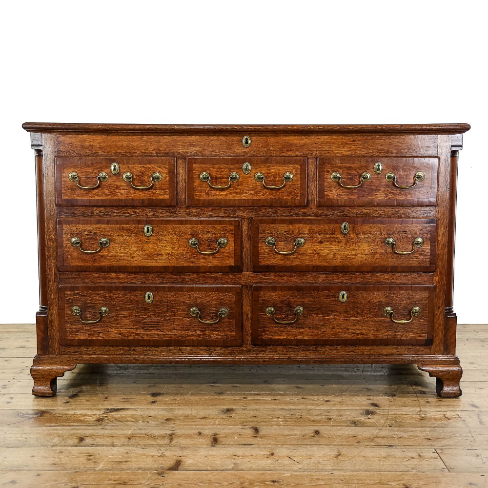 Antique 19th Century Oak Lancashire Chest
