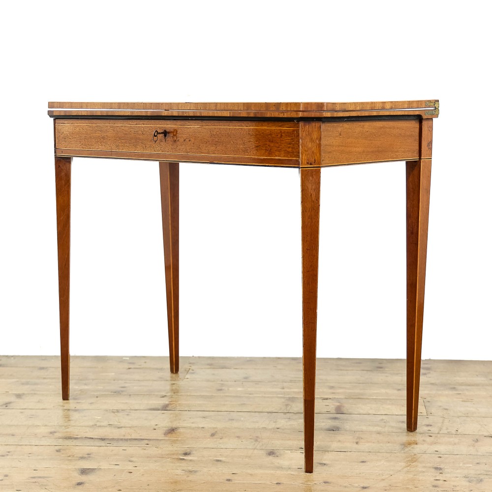 Antique Mahogany Fold Over Table
