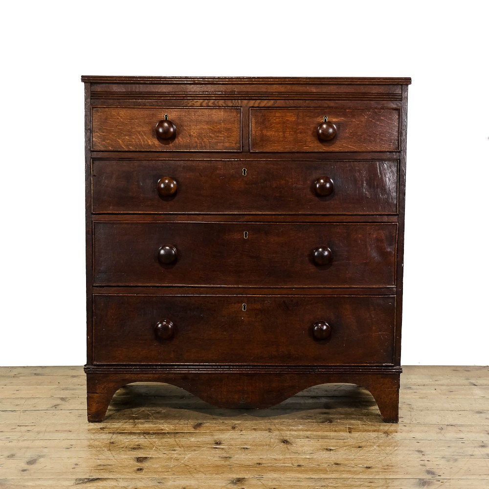 Antique 19th Century Country Oak Chest of Drawers
